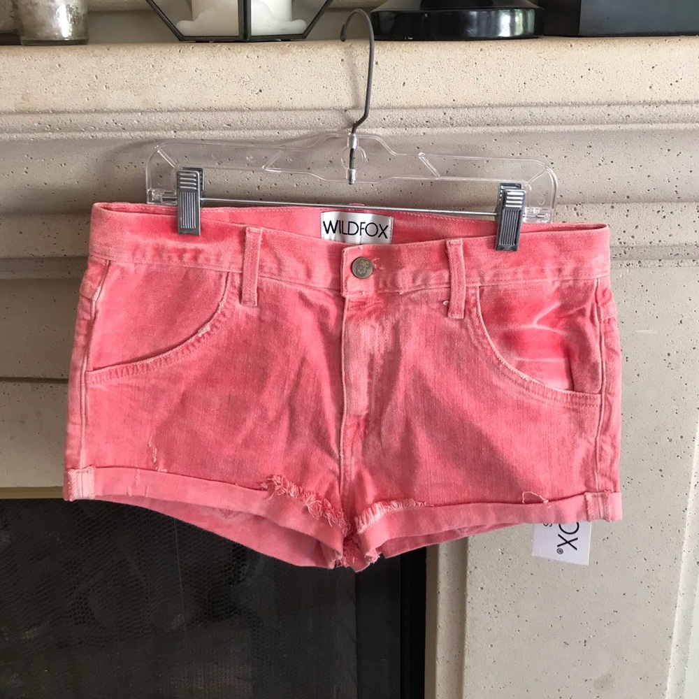 WILDFOX Pink Denim Shorts